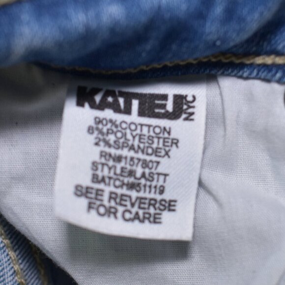 KatieJ NYC Girls Flare Bootcut Jeans Size 7/8 Blue High Rise Distressed Denim - Picture 5 of 10